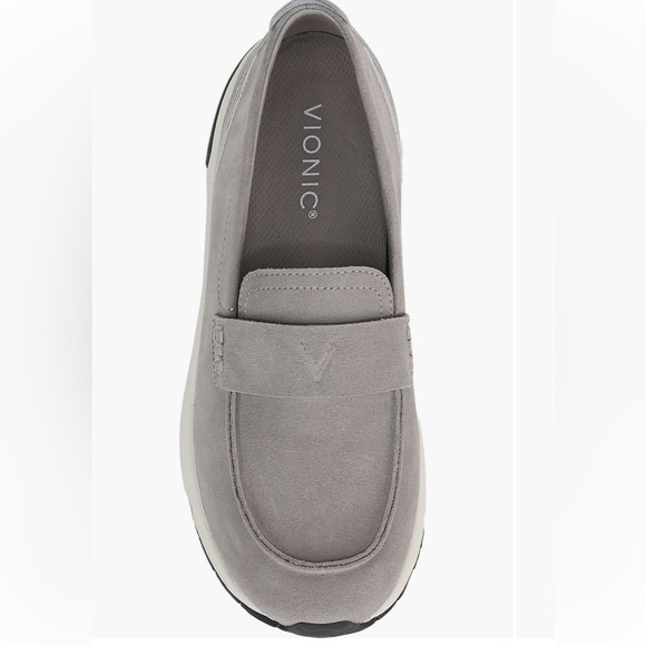 Vionic 23Walk Grey Suede Orthotic Walking Arch Support Comfort Loafer NWOT - Picture 6 of 12